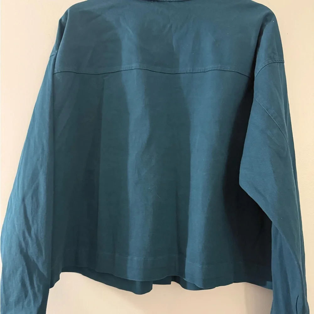 torrid Teal Utility Button-Front Jacket - Picture 9 of 13